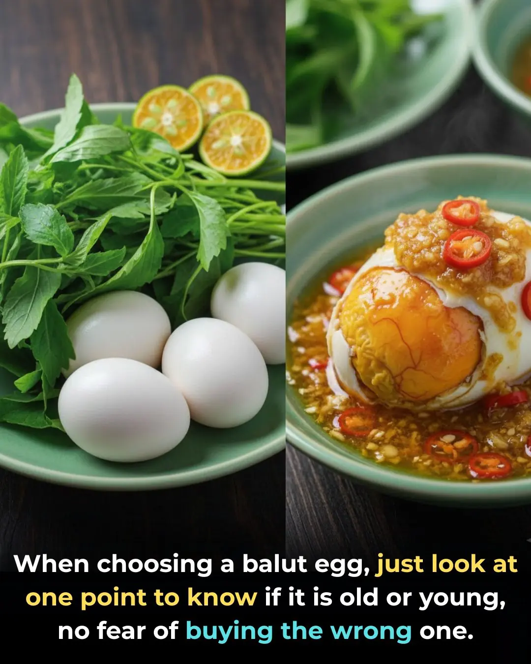 When choosing a balut egg, just look at one point to know if it is old or young, no fear of buying the wrong one.