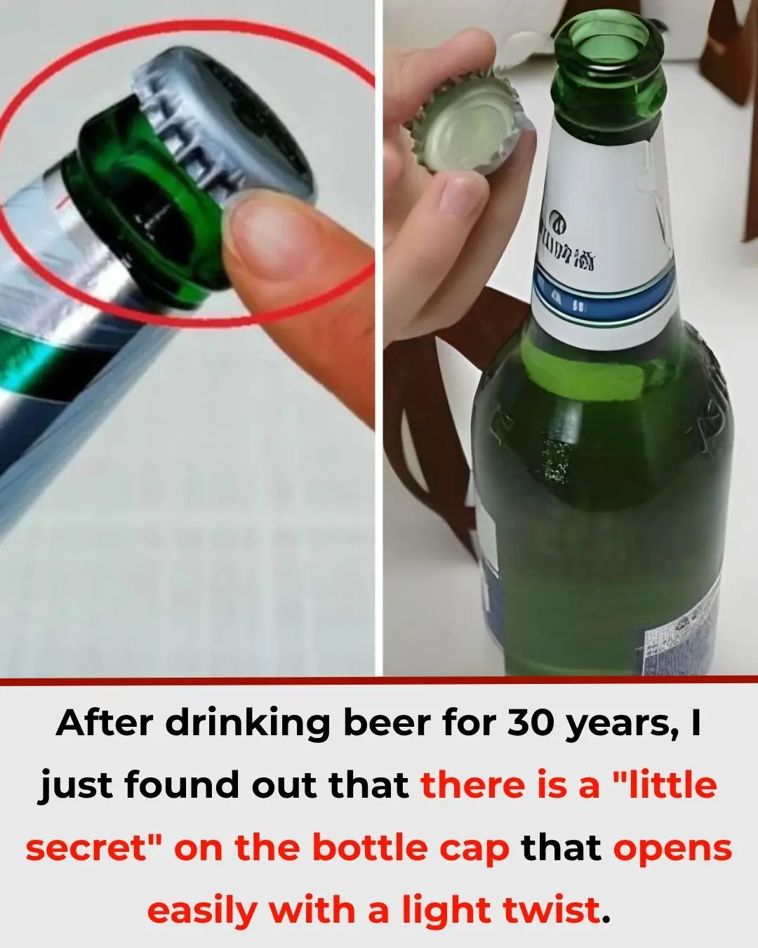 After 30 Years of Drinking Beer, Many People Still Don’t Know This Secret on the Bottle Cap — Just a Simple Twist to Open It Easily
