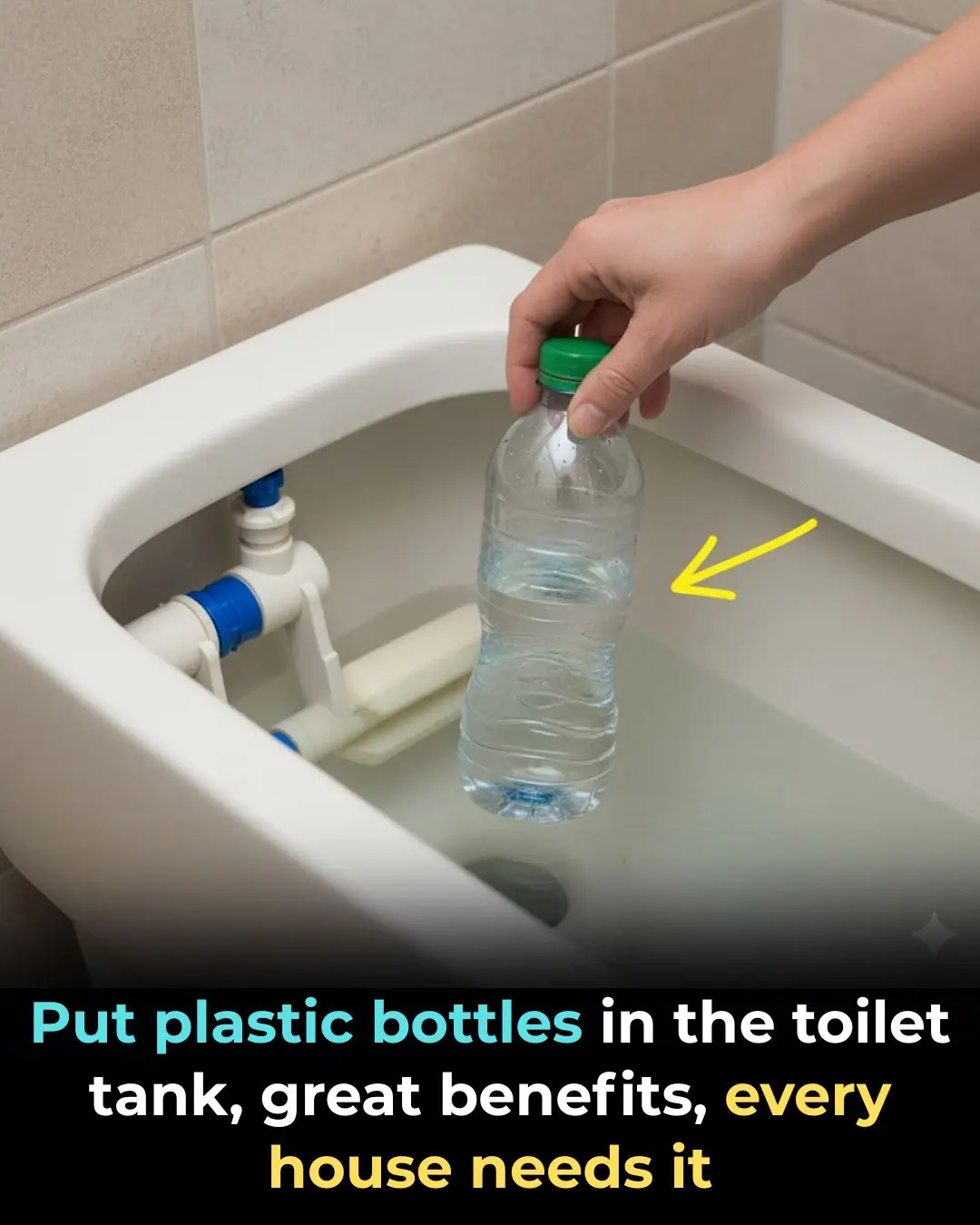 Put plastic bottles in the toilet tank, great benefits, every house needs it