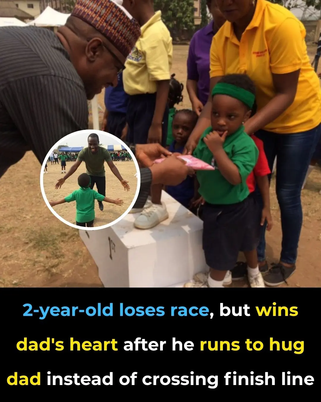 2-Year-Old Loses Race, But Wins Dad’s Heart After He Runs To Hug Dad Instead Of Crossing Finish Line