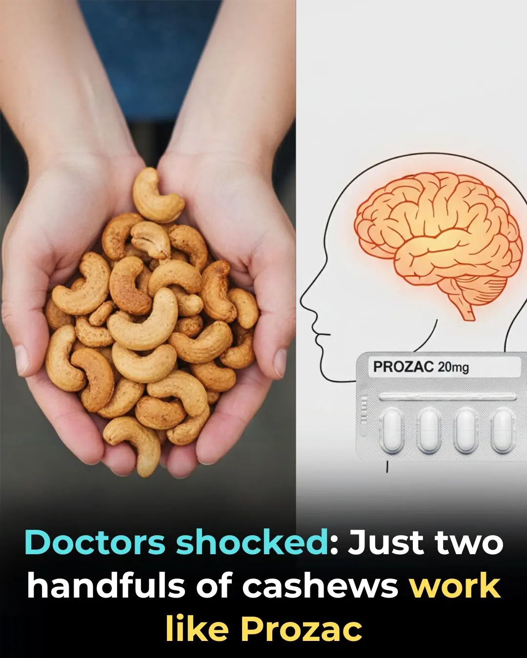 2 Handfuls of Cashews is The Therapeutic Equivalent of a Prescription Dose of Prozac