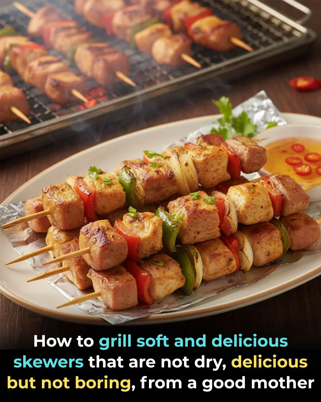 How to grill soft and delicious skewers that are not dry, delicious but not boring, from a good mother