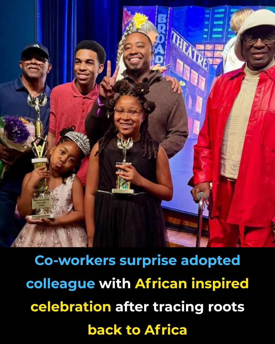 Co-workers Surprise Adopted Colleague With African Inspired Celebration After Tracing Roots Back to Africa