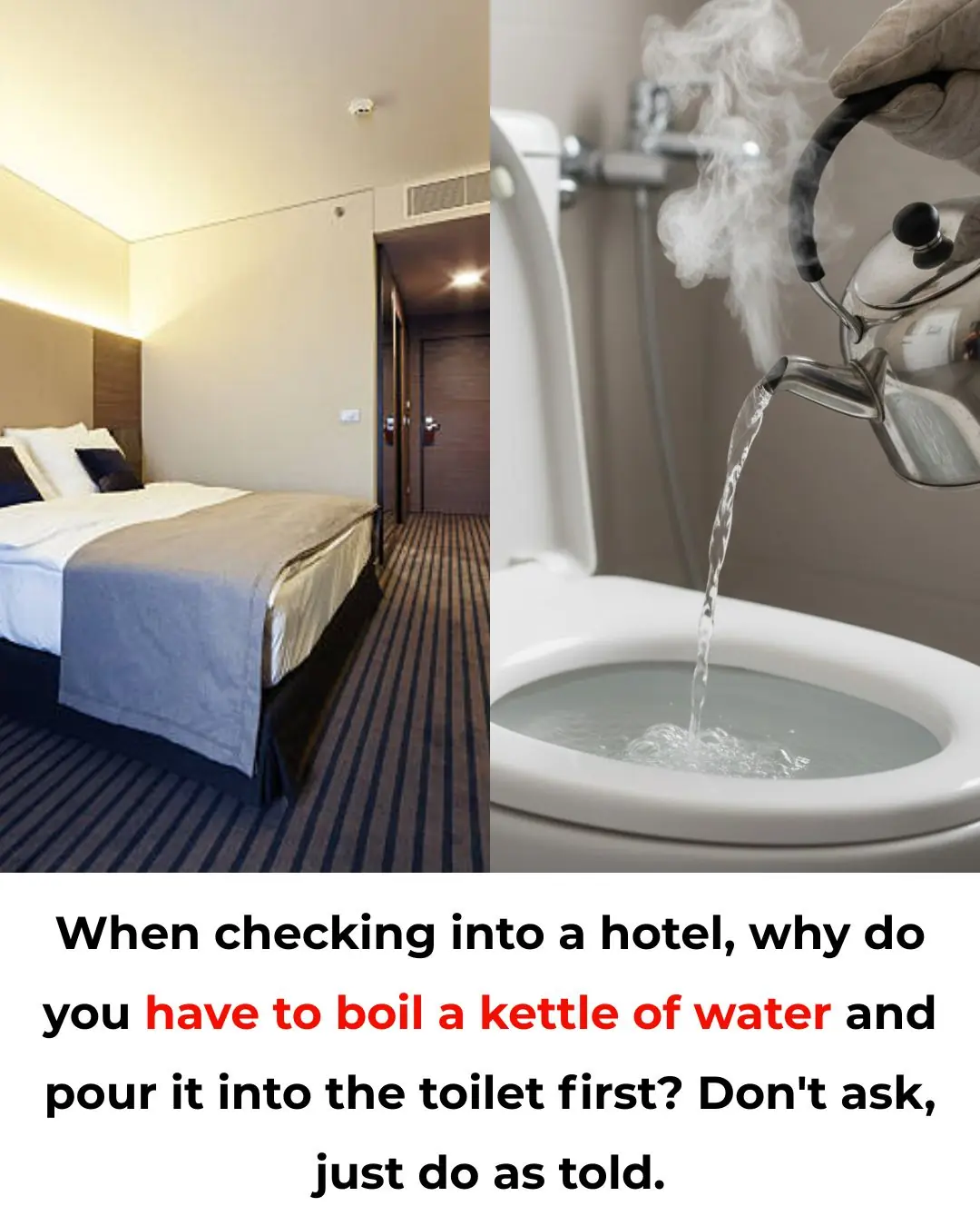 Why Should You Pour a Kettle of Boiling Water Into the Hotel Toilet Right After Checking In? Here’s the Reason You Shouldn’t Ignore