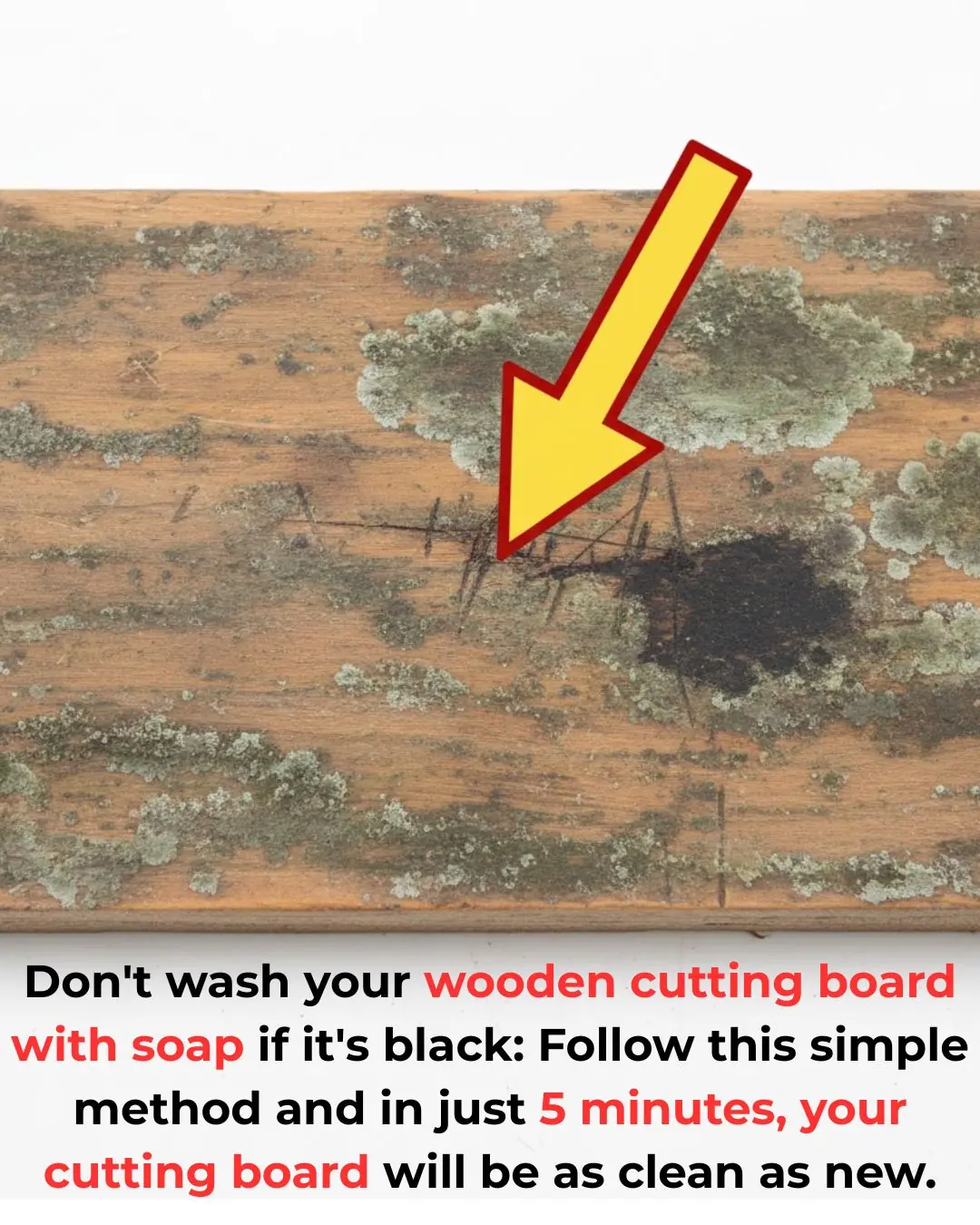 Don’t Wash a Moldy Wooden Cutting Board with Soap: Clean It Like New in Just 5 Minutes