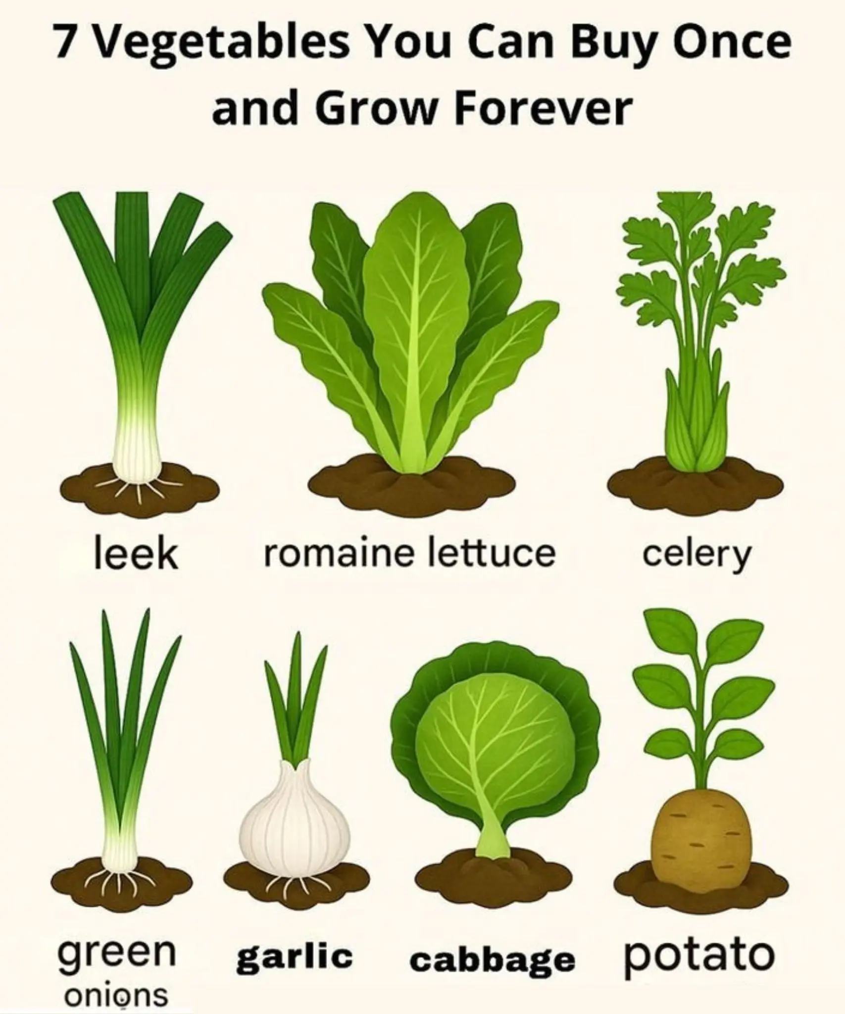 7 Vegetables You Can Buy Once and Grow Forever