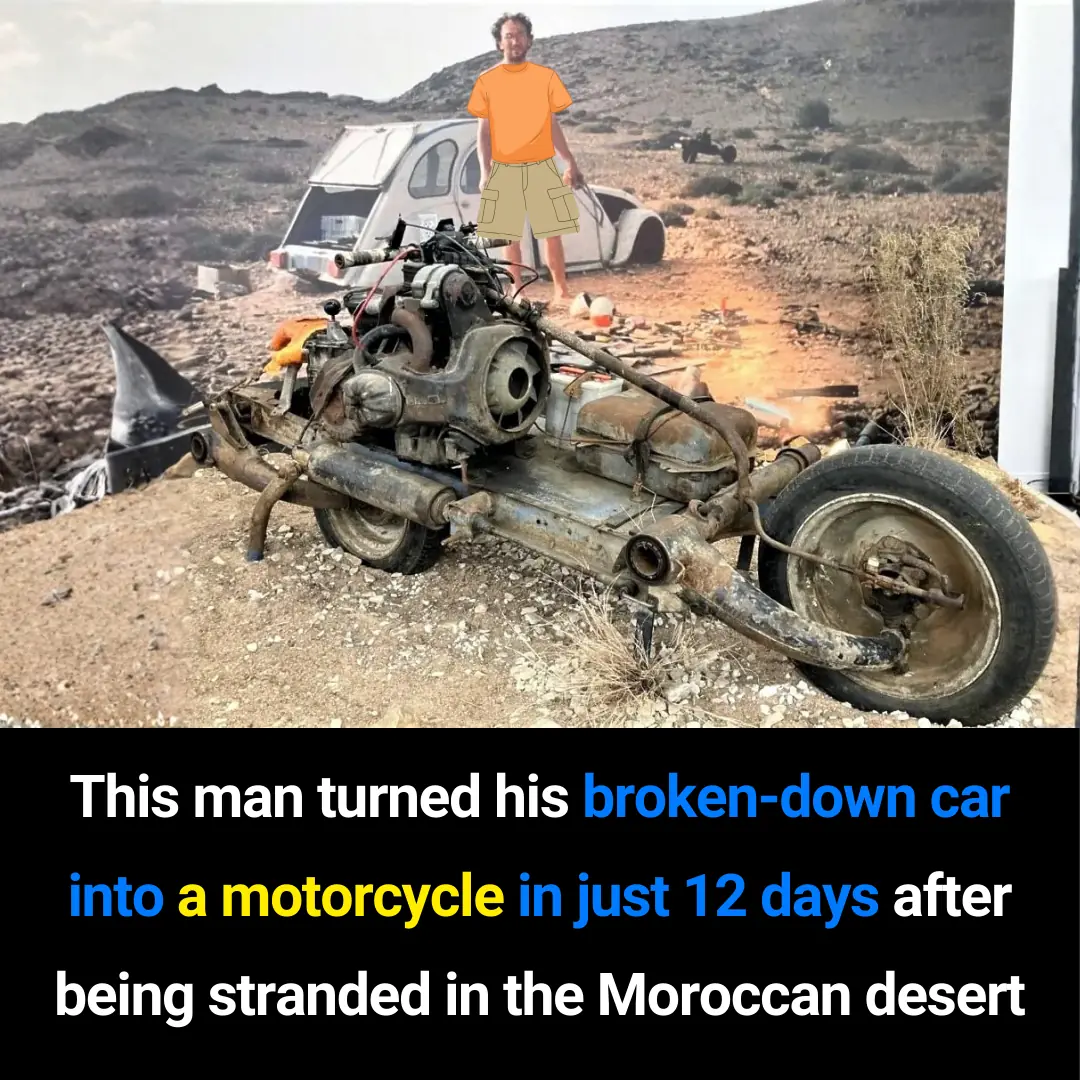Incredible Survival Story: The Man Who Turned His Broken Car Into a Motorcycle in the Moroccan Desert