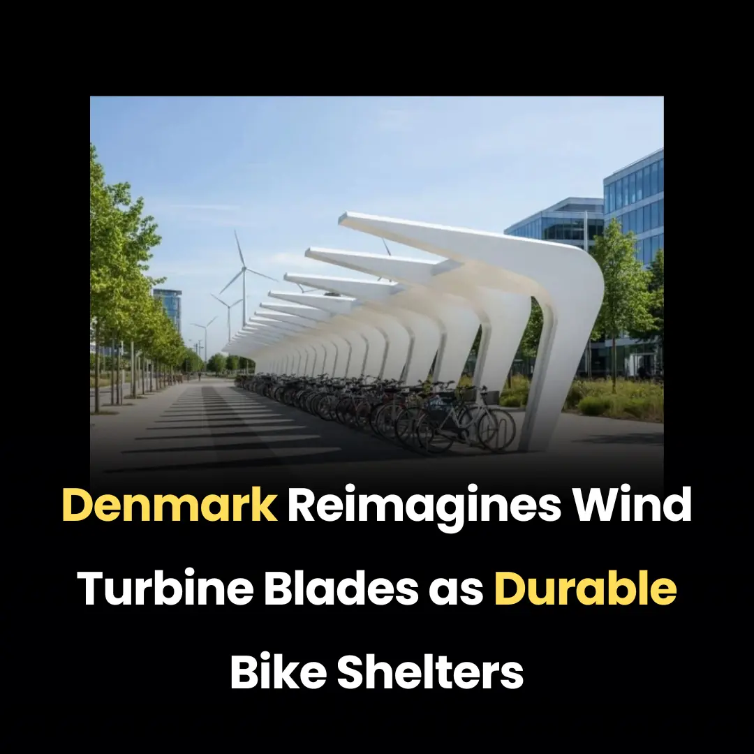 Denmark Reimagines Wind Turbine Blades as Durable Bike Shelters
