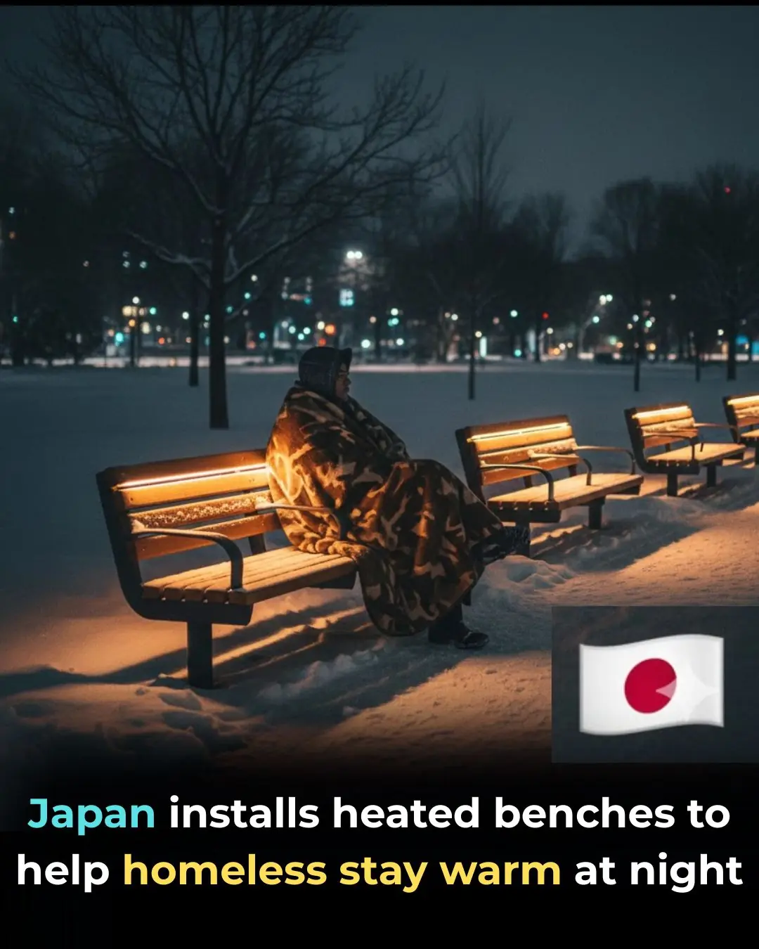 🇯🇵 Innovation with Compassion: Japan's Heated Benches Offer a Practical Solution to Protect the Homeless