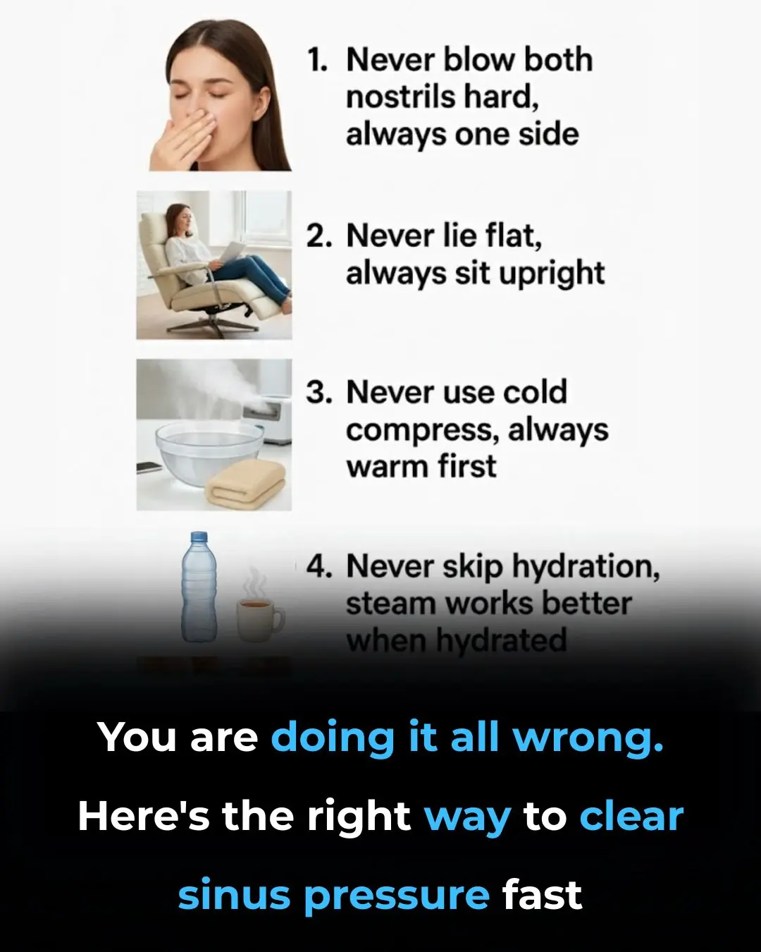 You are doing it all wrong. Here’s the right way to clear sinus pressure fast