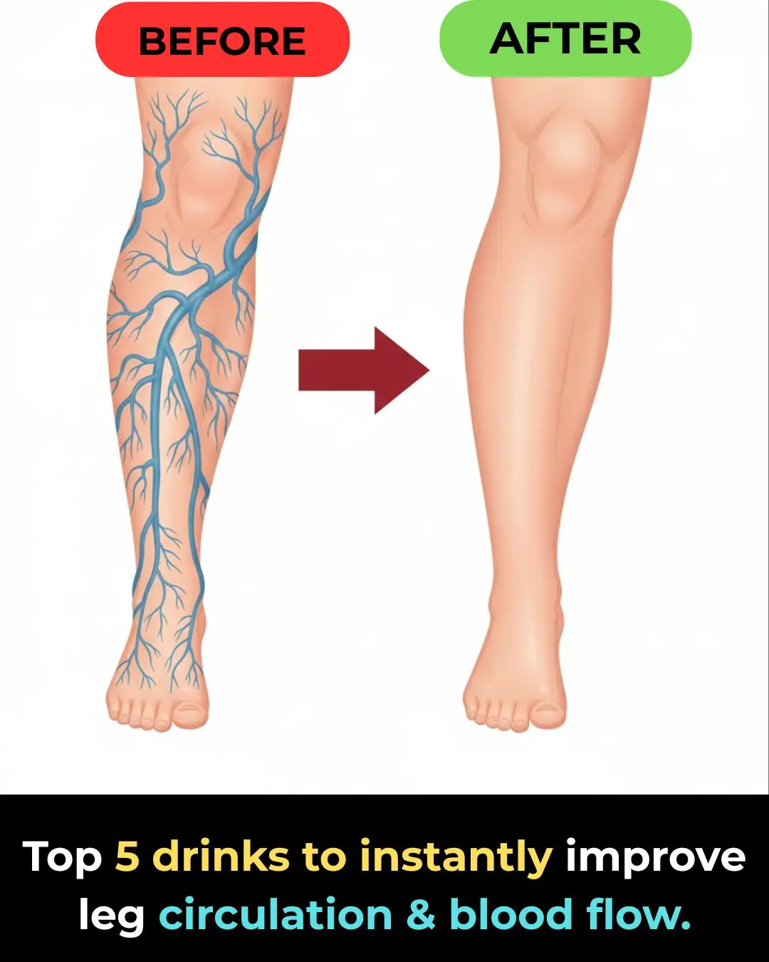 Top 5 drinks to INSTANTLY improve leg circulation and blood flow