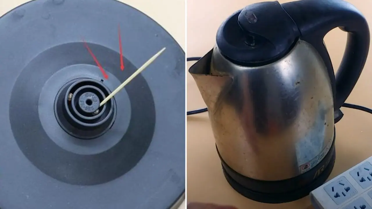 Inserting a toothpick into this exact spot on the electric kettle has an amazing effect — a useful trick everyone should know
