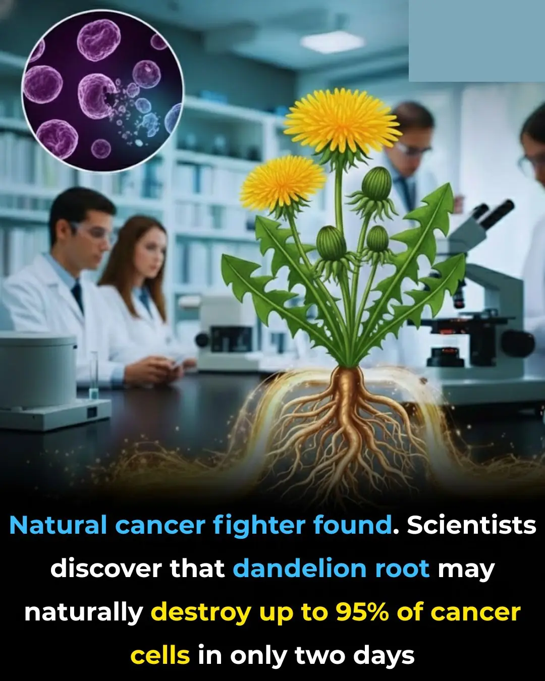 Dandelion Root Extract Shows Potential to Eliminate Up to 95% of Cancer Cells in 48 Hours