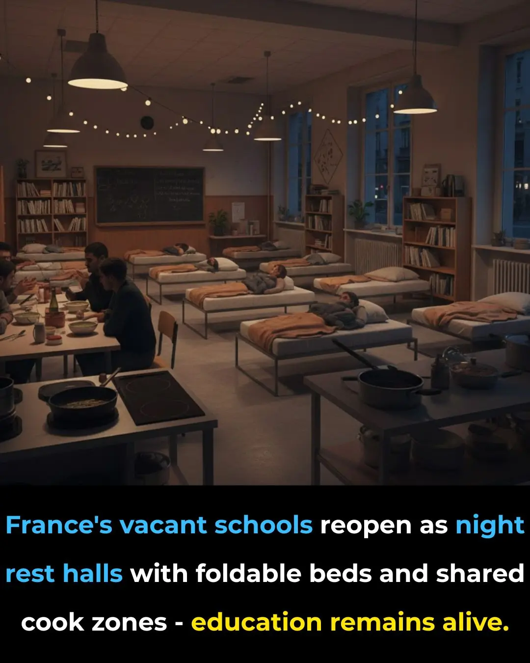 France Turns Empty Schools Into Night Shelters