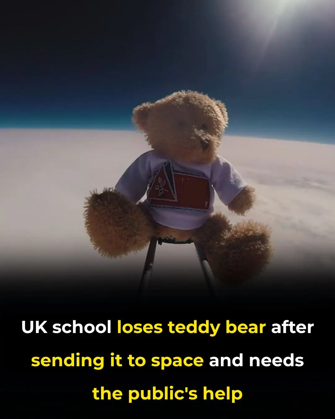 Bradford Bear Goes Missing After Stratosphere Launch in UK School Experiment