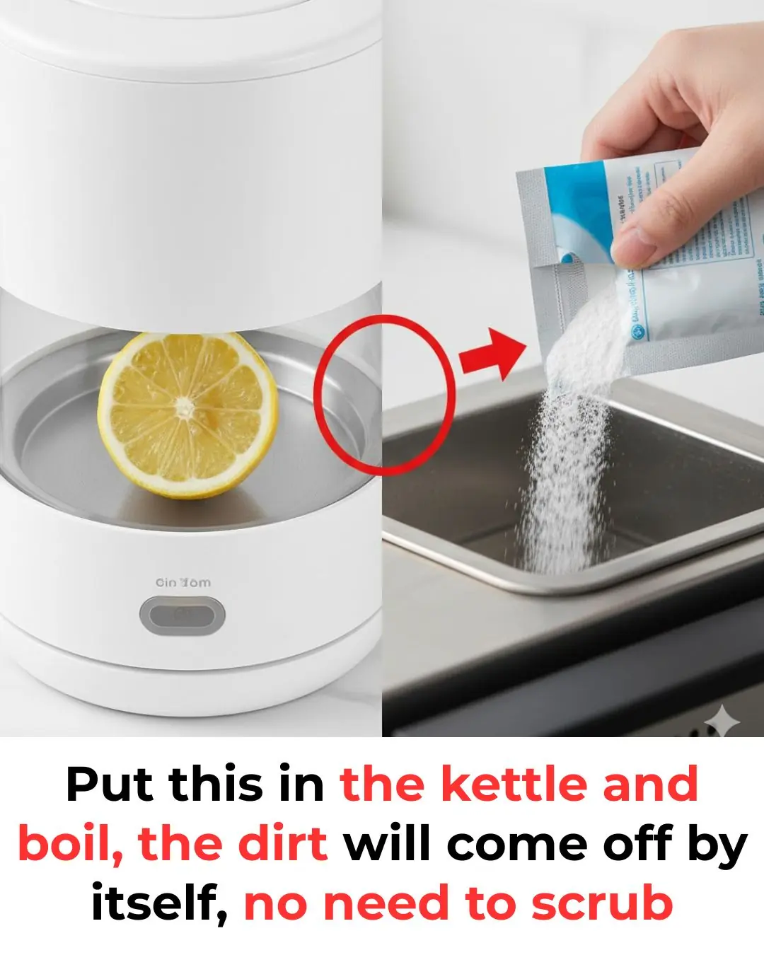 Put this in the kettle and boil, the dirt will come off by itself, no need to scrub