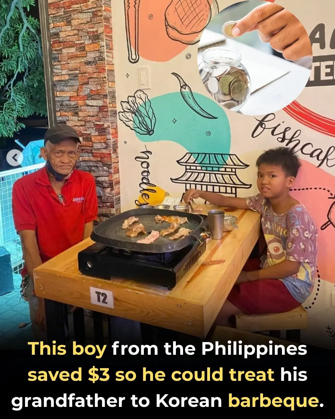 Young Filipino Boy’s $3 Savings Turn into Heartwarming Korean Barbecue Surprise for Grandfather