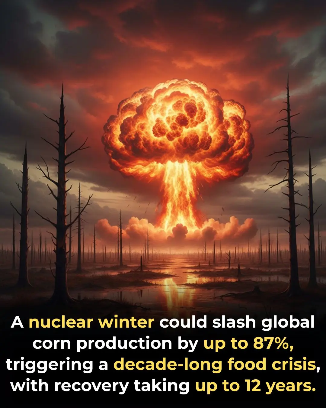 🥶 The Global Food Catastrophe: New Study Warns Nuclear Winter Could Decimate Crop Yields for a Decade