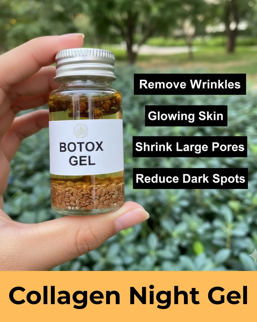 Flaxseed & Clove Anti-Aging Night Gel : Remove Wrinkles & Large Pores