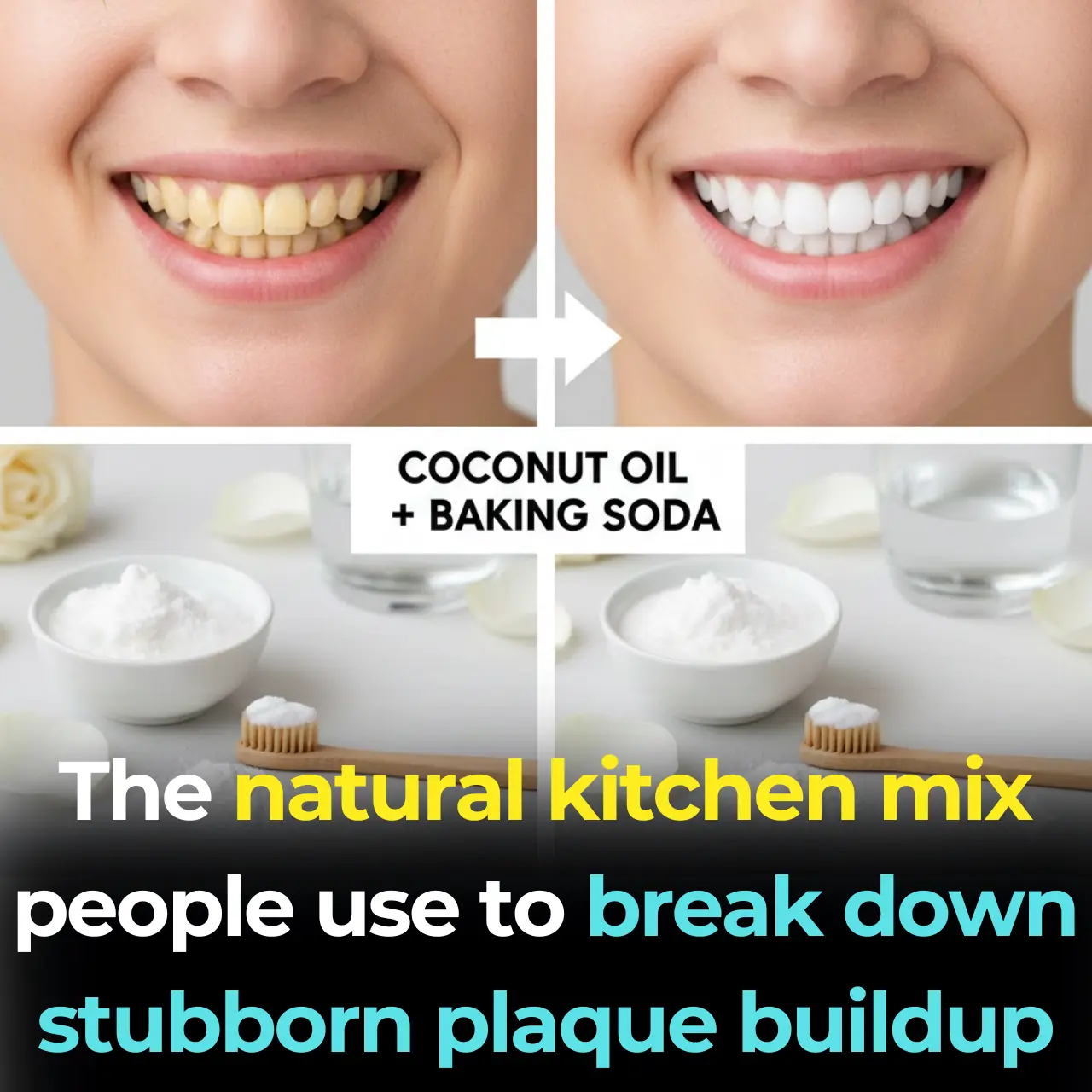 The natural kitchen mix people use to break down stubborn plaque buildup