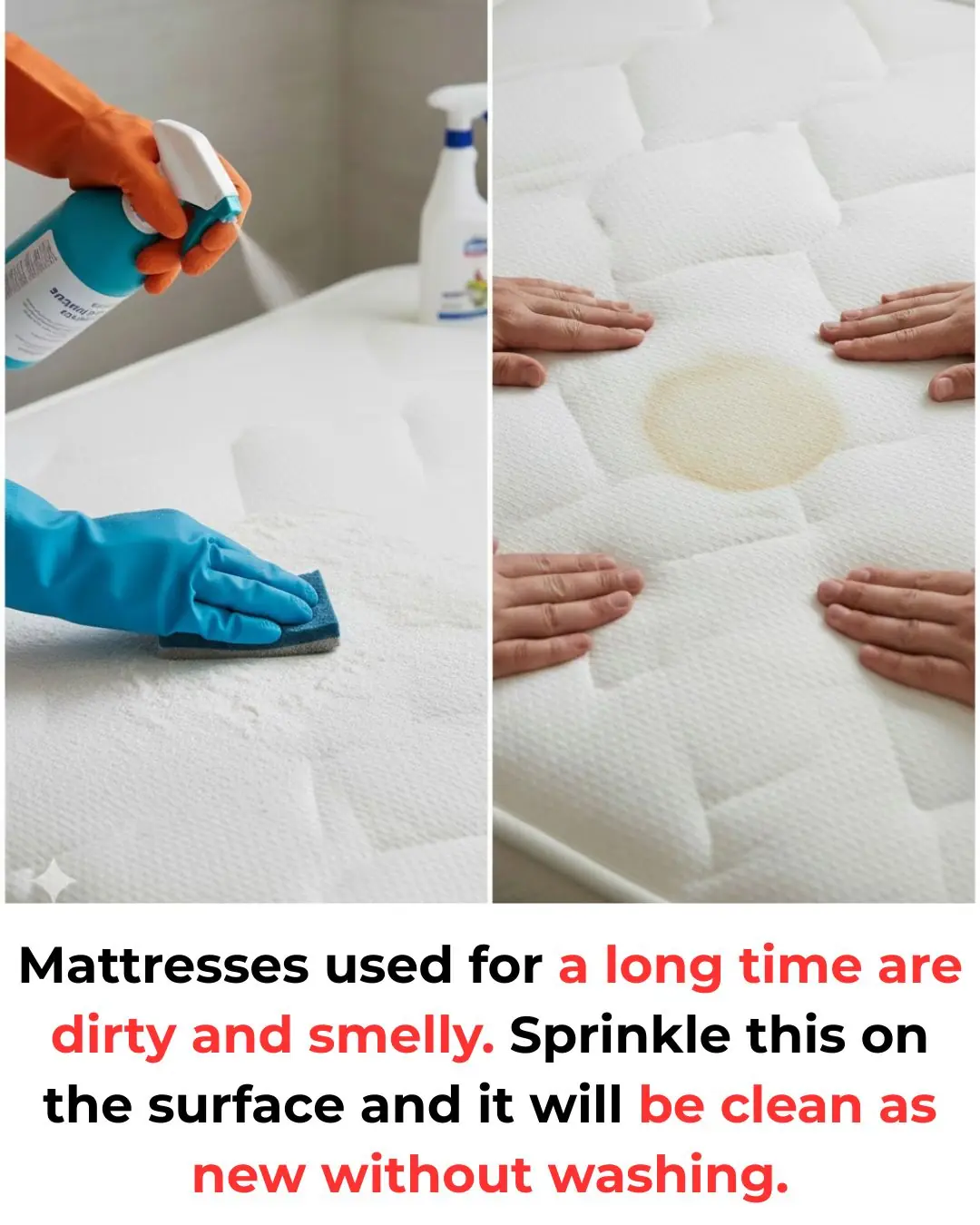 Mattresses used for a long time are dirty and smelly. Sprinkle this on the surface and it will be clean as new without washing.