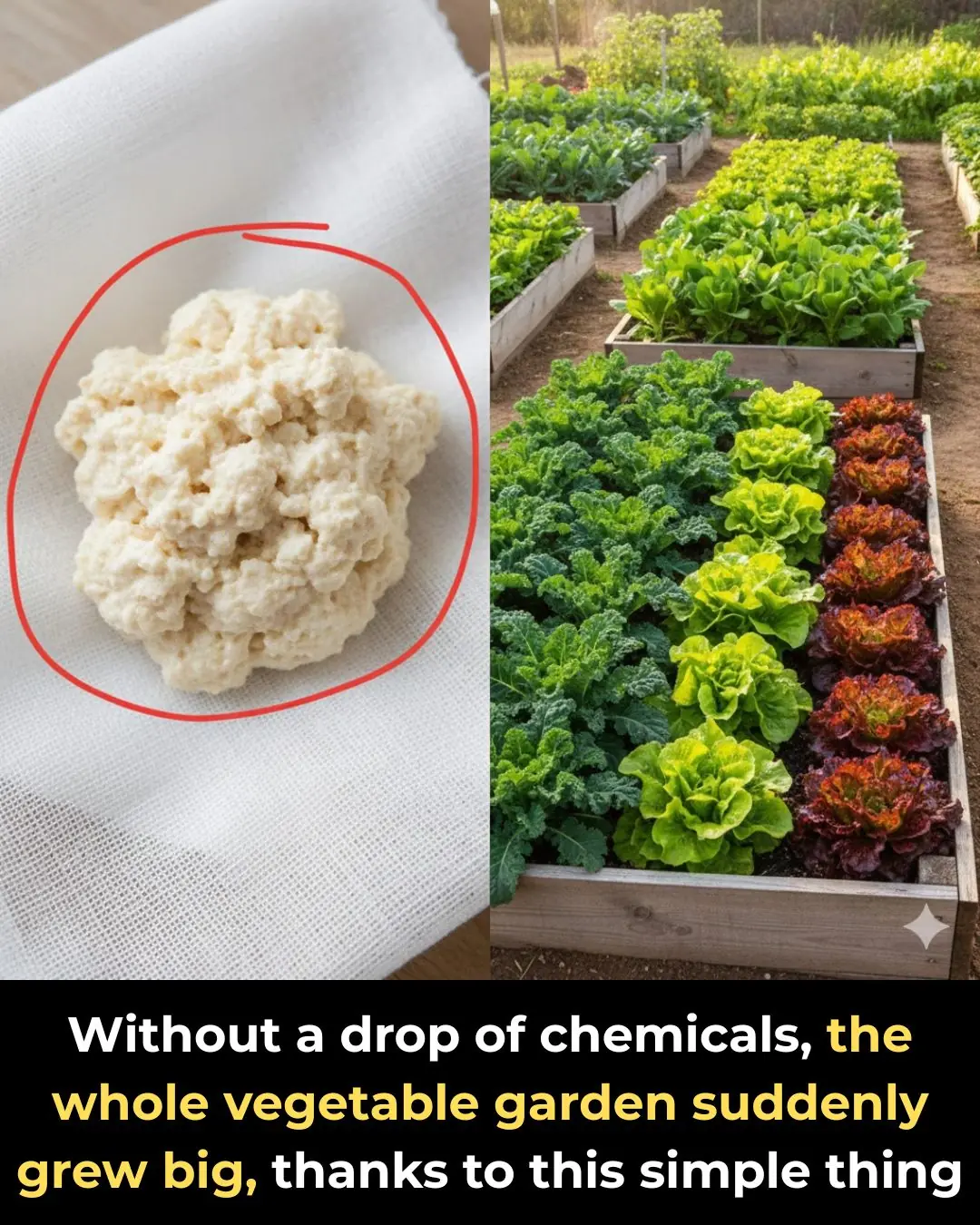 Without a drop of chemicals, the whole vegetable garden suddenly grew big, thanks to this simple thing.