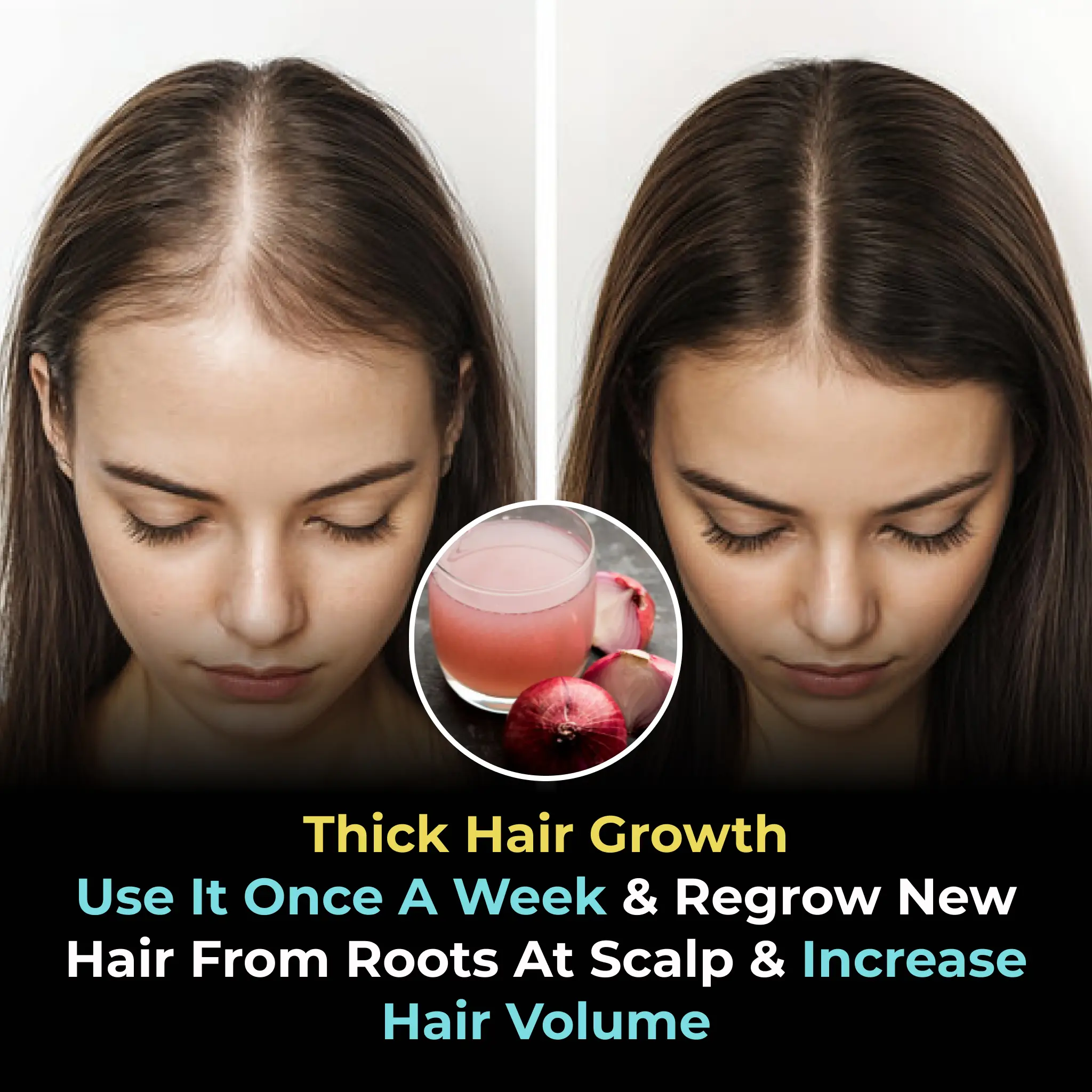 thick hair growth use it once a week & regrow new hair from roots at scalp & increase hair volume