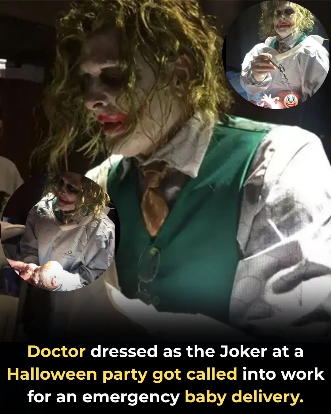 Halloween Surprise: OB-GYN in Joker Costume Helps Welcome a Newborn