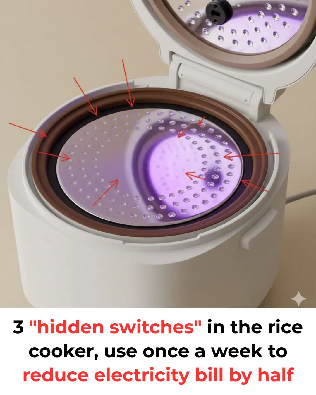 3 "hidden switches" in the rice cooker, use once a week to reduce electricity bill by half