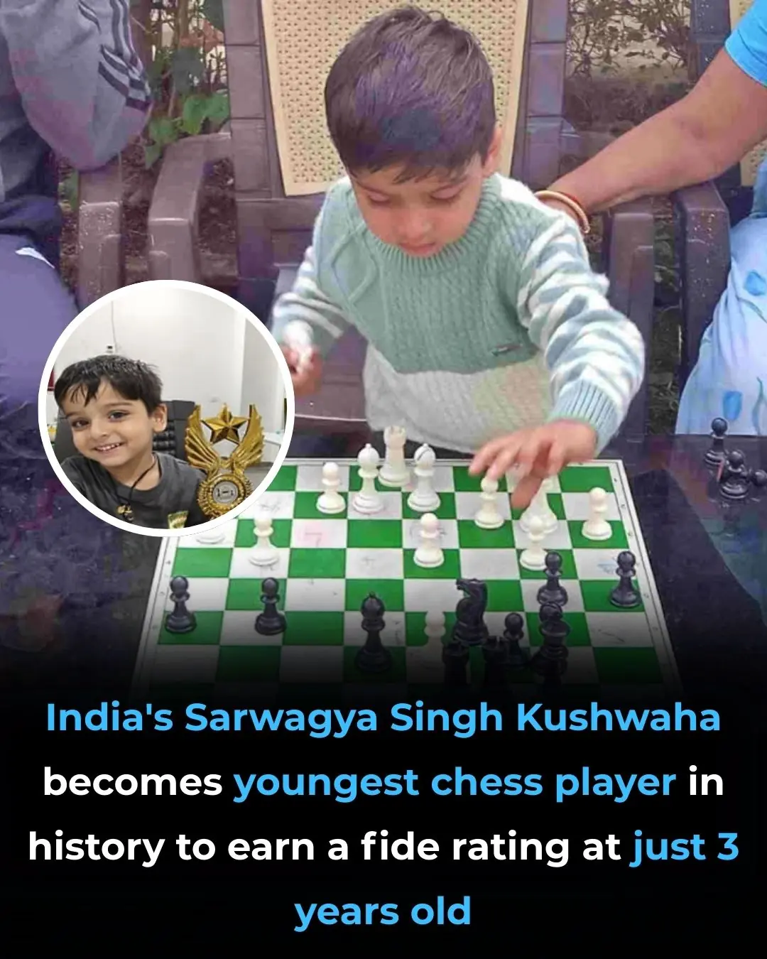 3-Year-Old Sarwagya Singh Kushwaha Breaks Chess Record, Sets Sights on Grandmaster Title