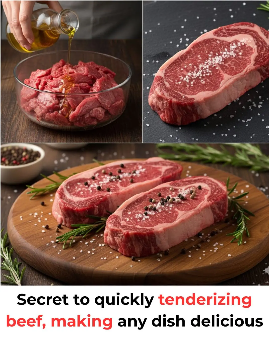 Secret to quickly tenderizing beef, making any dish delicious