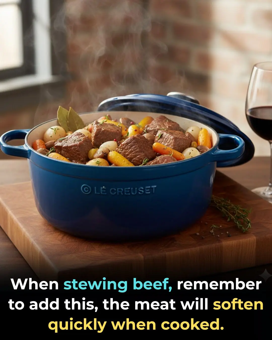 When stewing beef, remember to add this, the meat will soften quickly when cooked.