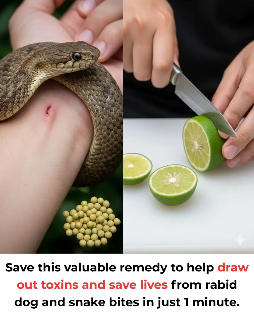 Save this valuable remedy to help draw out toxins and save lives from rabid dog and snake bites in just 1 minute.