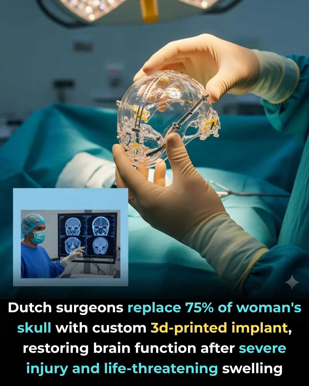 Groundbreaking Surgery in the Netherlands Uses 3D-Printed Implant to Save Woman's Life After Traumatic Brain Injury
