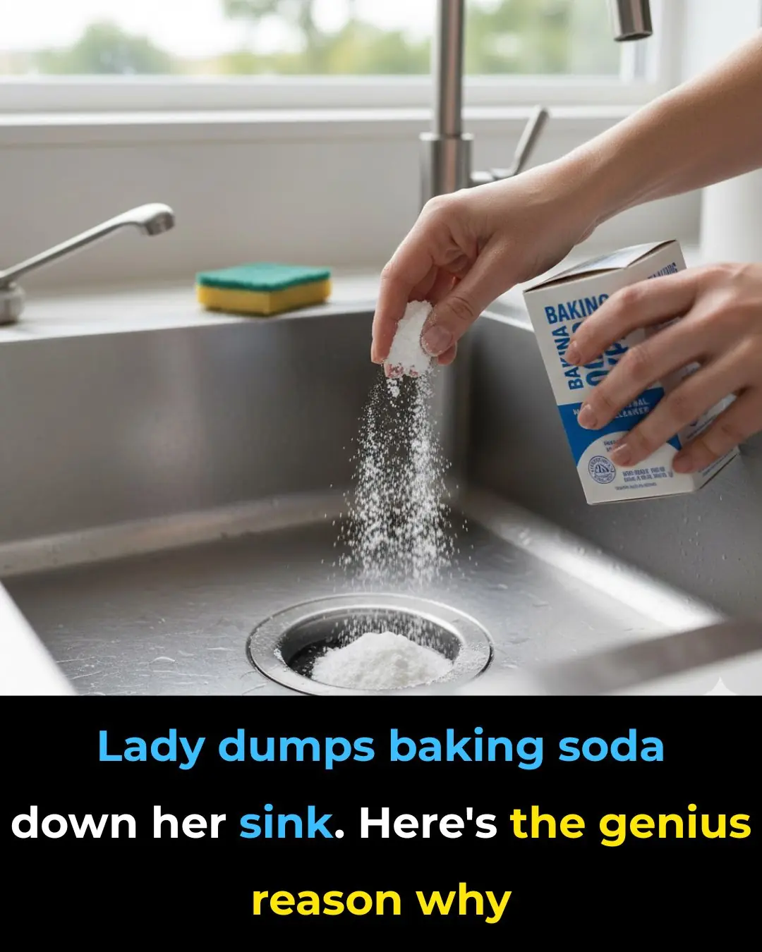 Lady dumps baking soda down her sink. Here’s the genius reason why