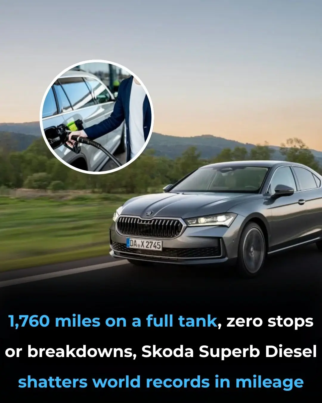 Škoda Superb Diesel Breaks World Record, Covering 1,760 Miles on a Single Tank