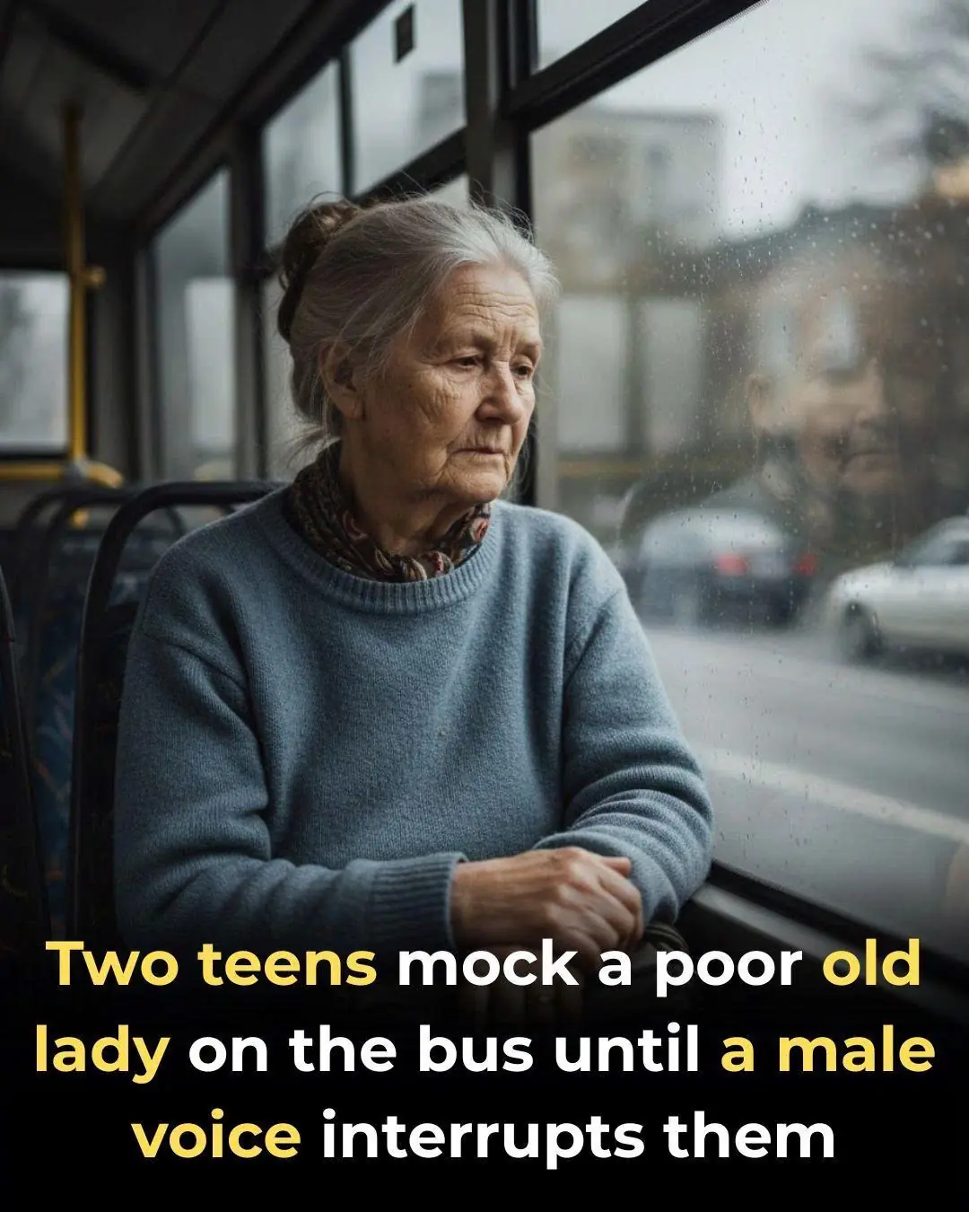 Two Teens Mock Poor Old Lady On Bus