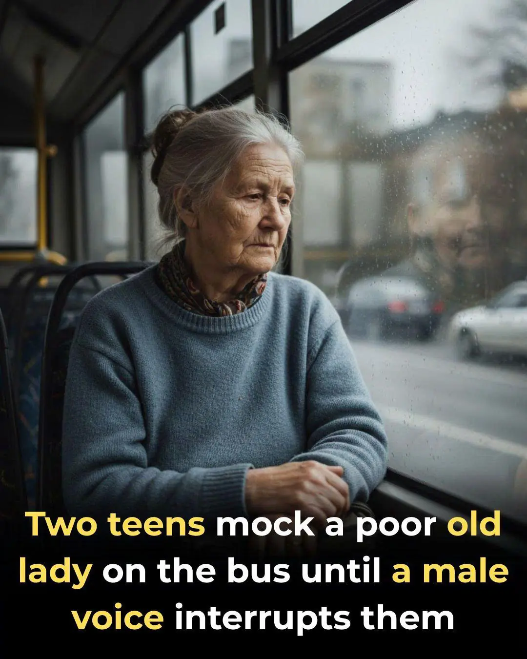 Two Teens Mock Poor Old Lady On Bus