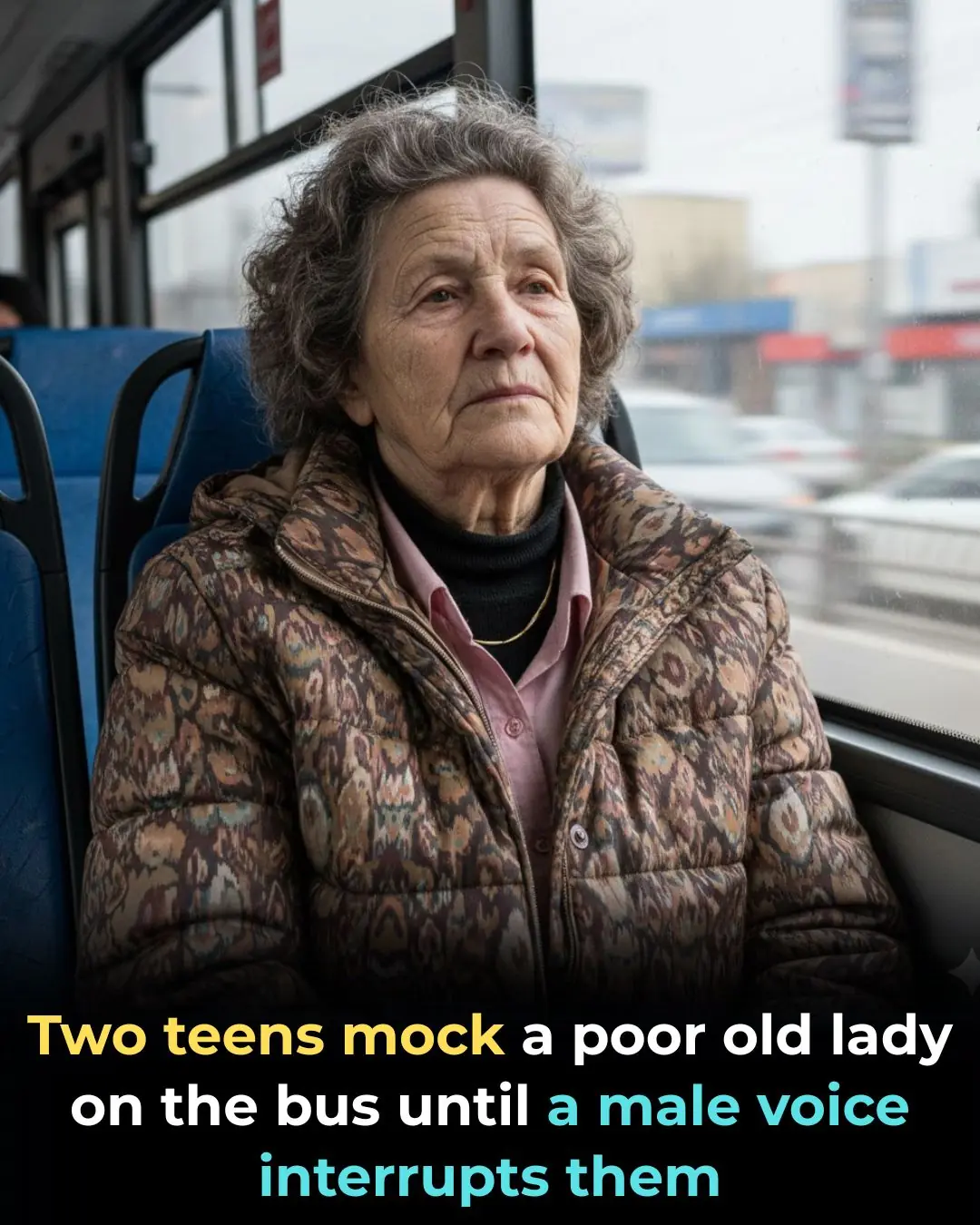 Two Teens Mock Poor Old Lady On Bus