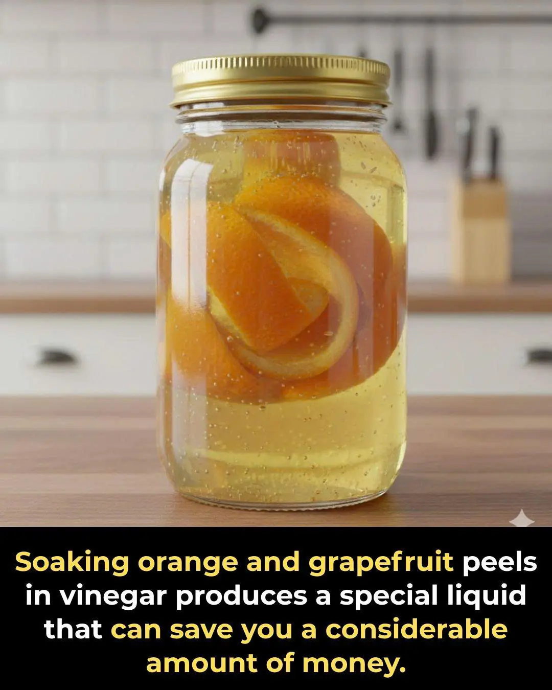 Soaking orange and grapefruit peels in vinegar produces a special liquid that can save you a considerable amount of money.