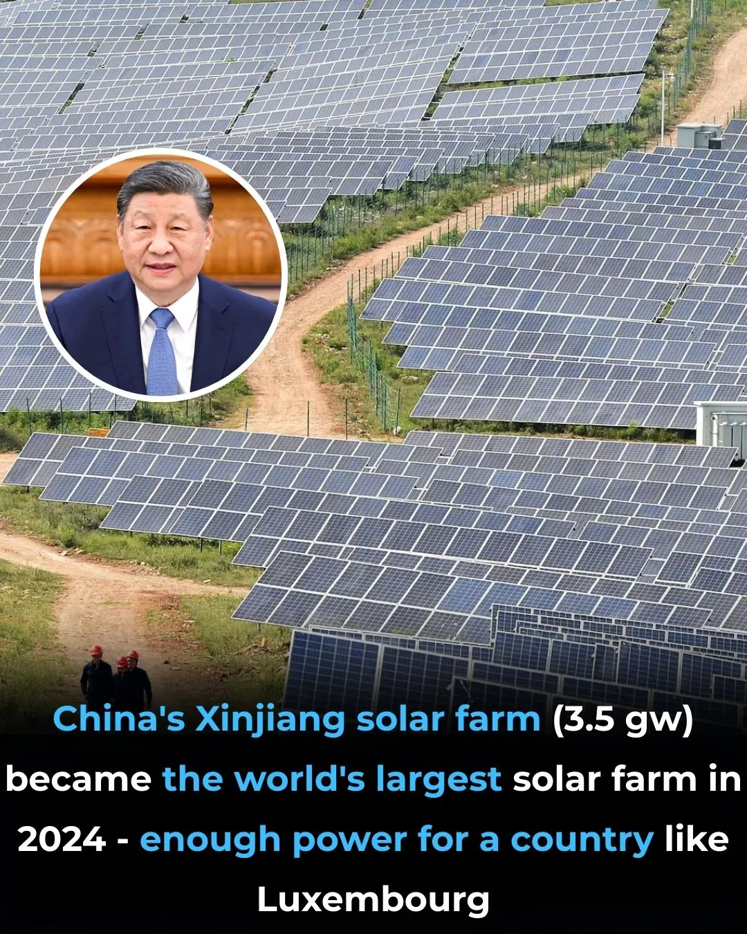 China Unveils World's Largest Solar Farm, Powers Up with 3.5 GW in Xinjiang