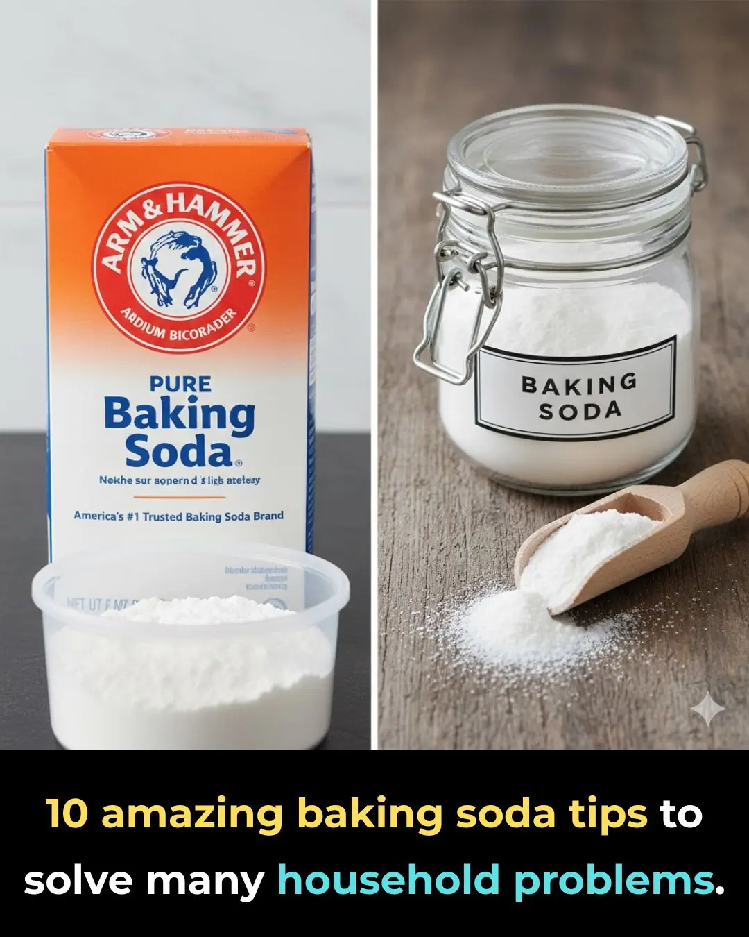 10 amazing baking soda tips to solve many household problems.