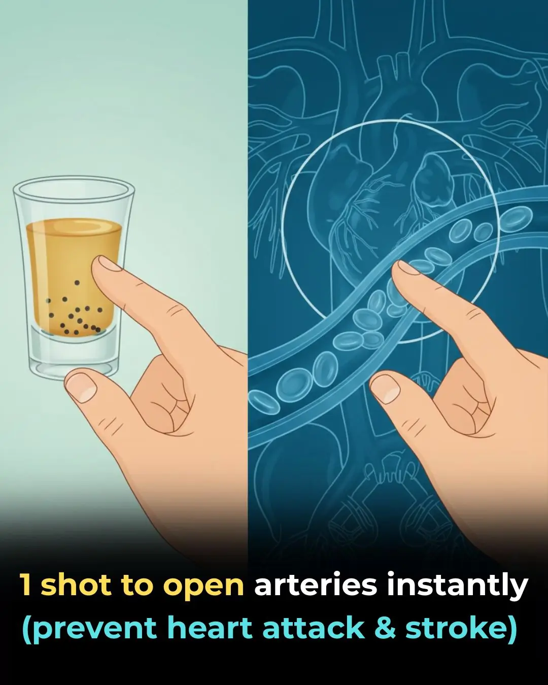 1 shot to open arteries instantly (prevent heart attack & stroke)