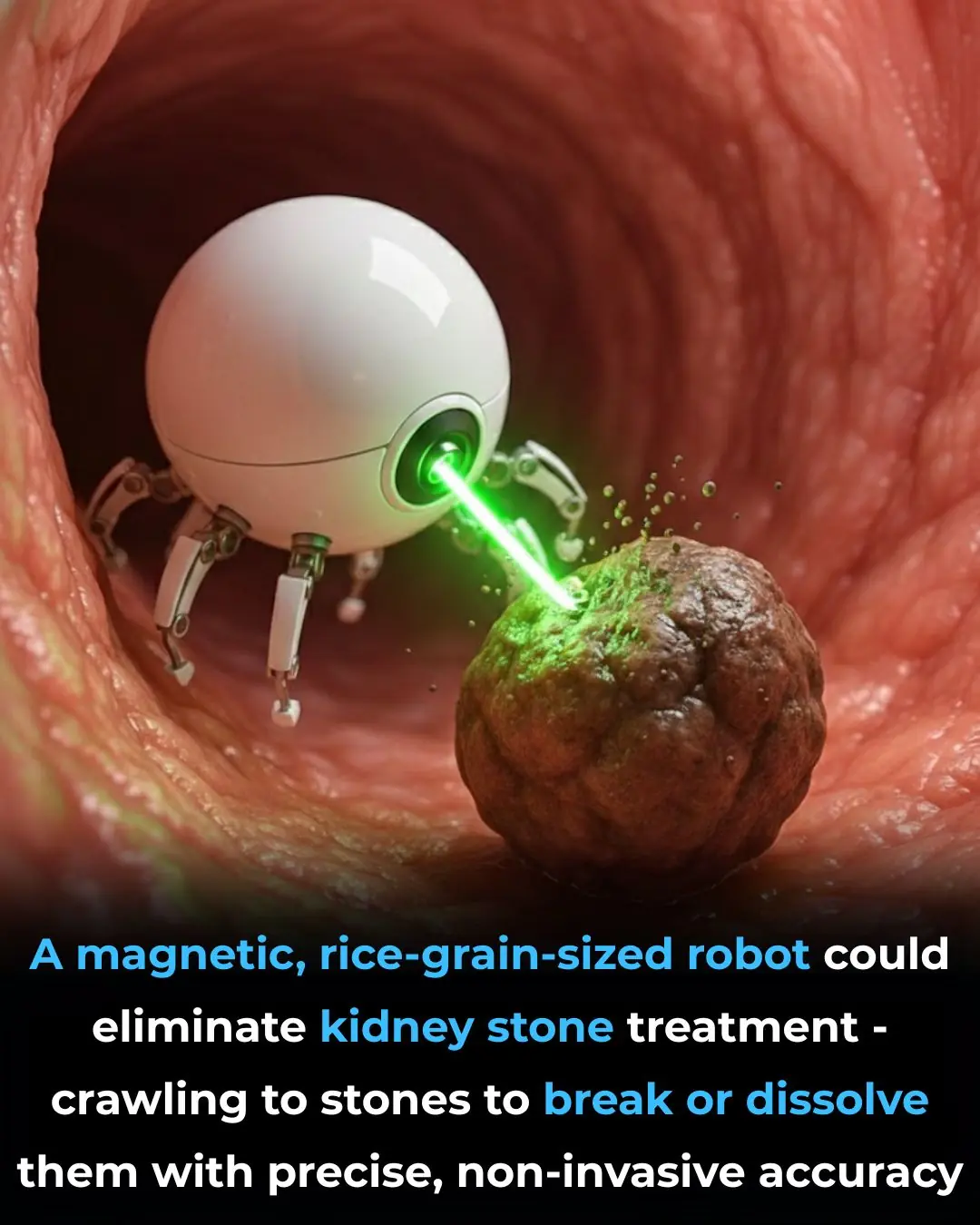 Revolutionary Surgery-Free Kidney Stone Treatment Using Magnetic Micro-Robots"