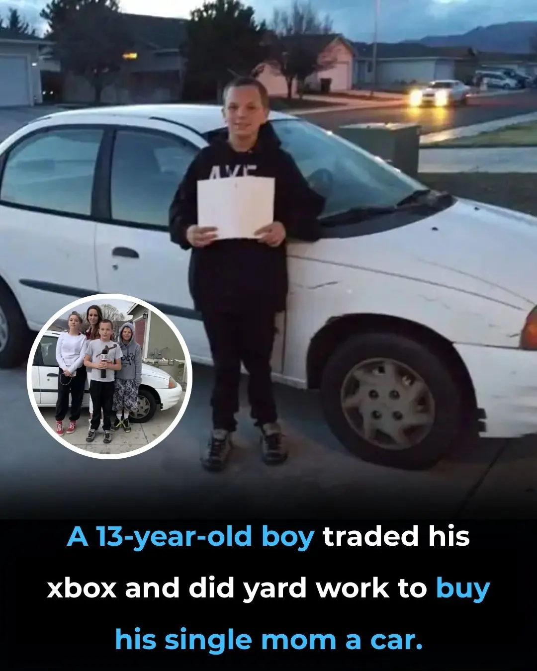 13-Year-Old Boy From Nevada Buys His Single Mother a Car Through Hard Work and Dedication