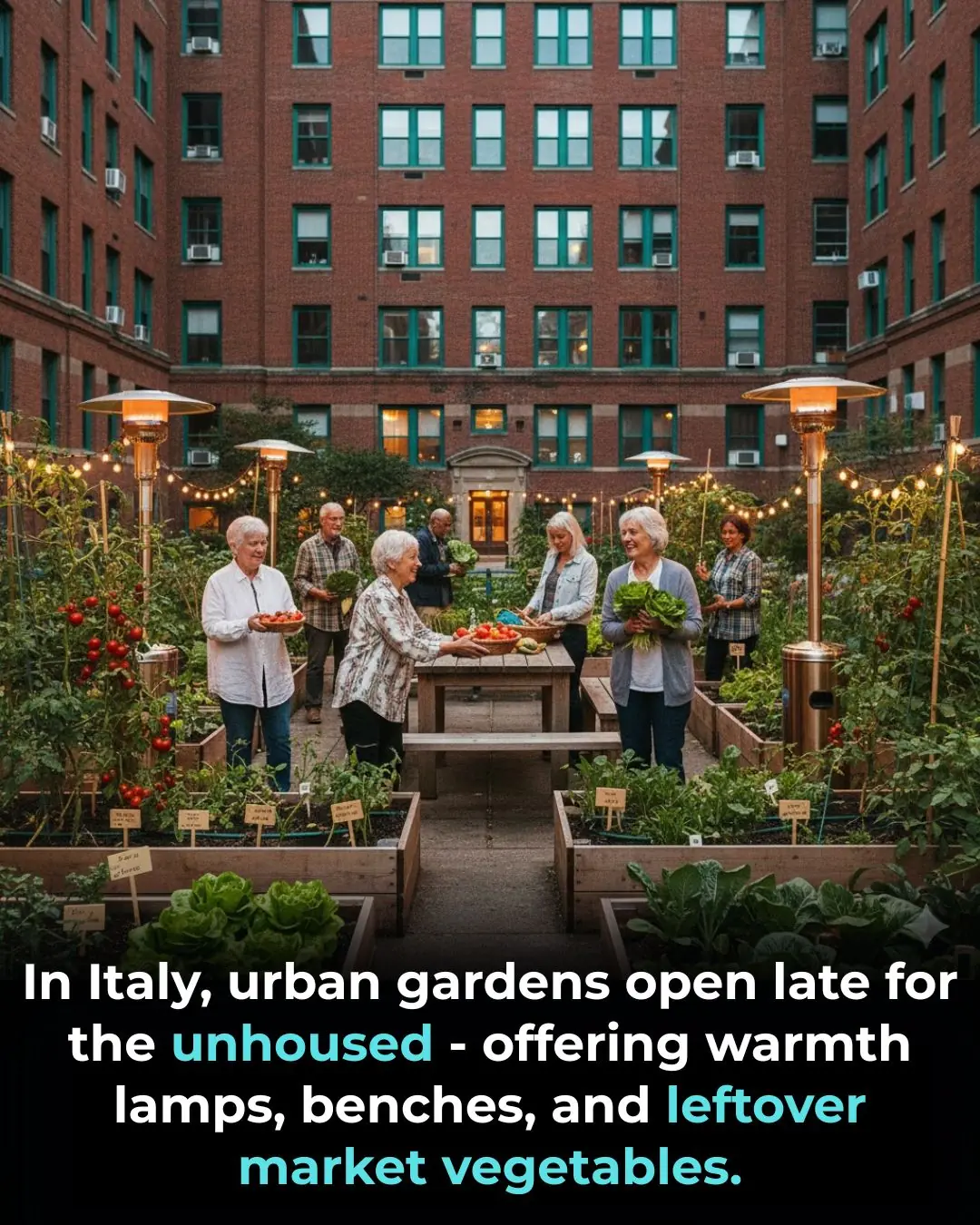 Urban Gardens in Italy: Transforming into Nighttime Sanctuaries for the Homeless