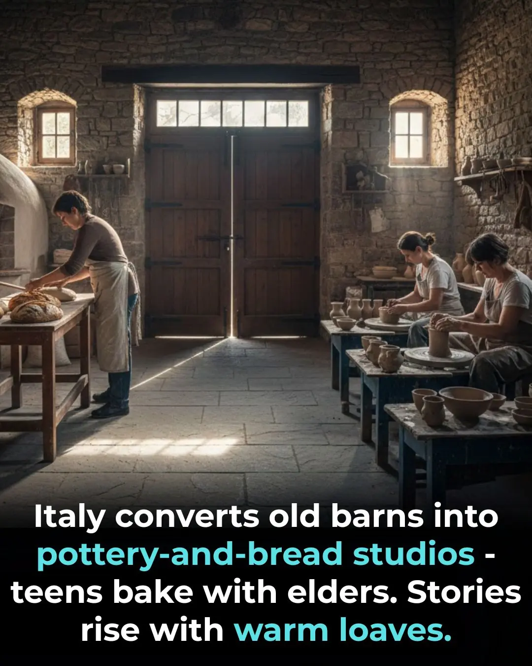 Reviving Italy’s Old Barns: Creative Studios Where Pottery and Bread Bring Generations Together