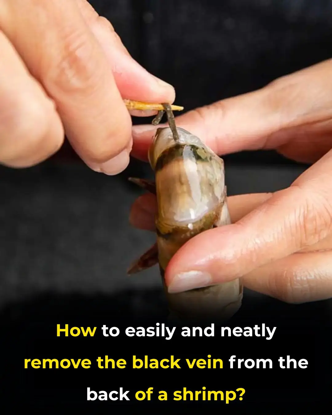 How to easily and neatly remove the black vein from the back of a shrimp?