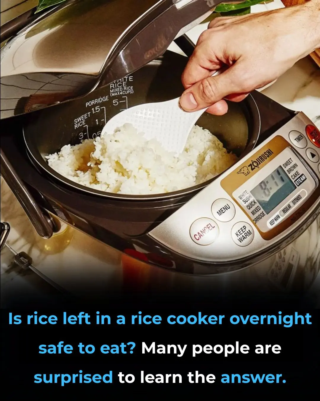 Is it safe to eat rice that has been left in a rice cooker overnight