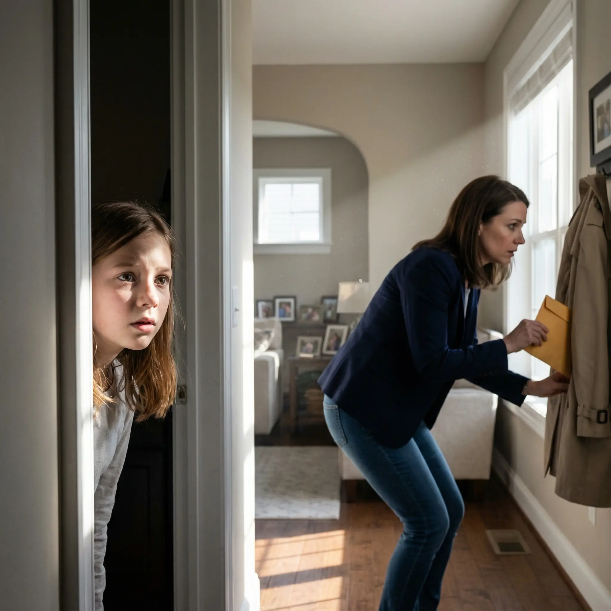 “mom, i have a fever… can i stay home from school today?” the girl said. her mother touched her forehead and allowed her to stay.